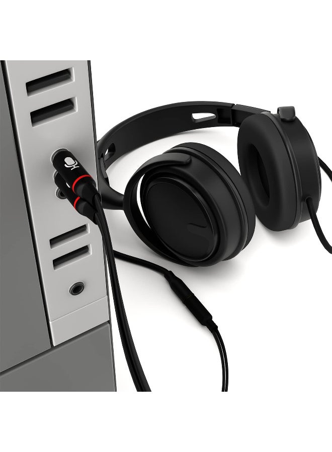 Headphone Splitter For Computer 3.5mm Female to 2 Dual 3.5mm Male Headphone Mic Audio Y Splitter Cable Smartphone Headset to PC Adapter - Image 4